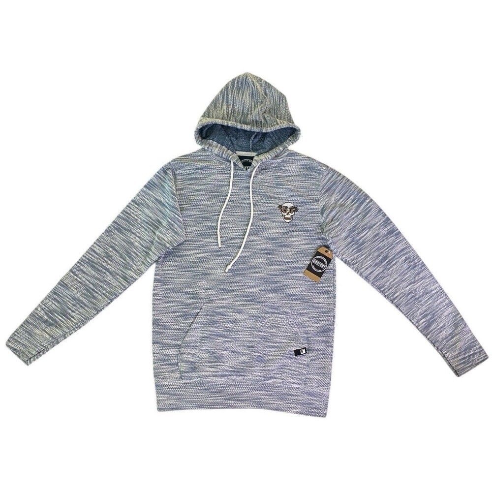 Dikotomy Hoodie Adult S Blu White Space Dye Sugar Skull Embroidered Pullover NWT